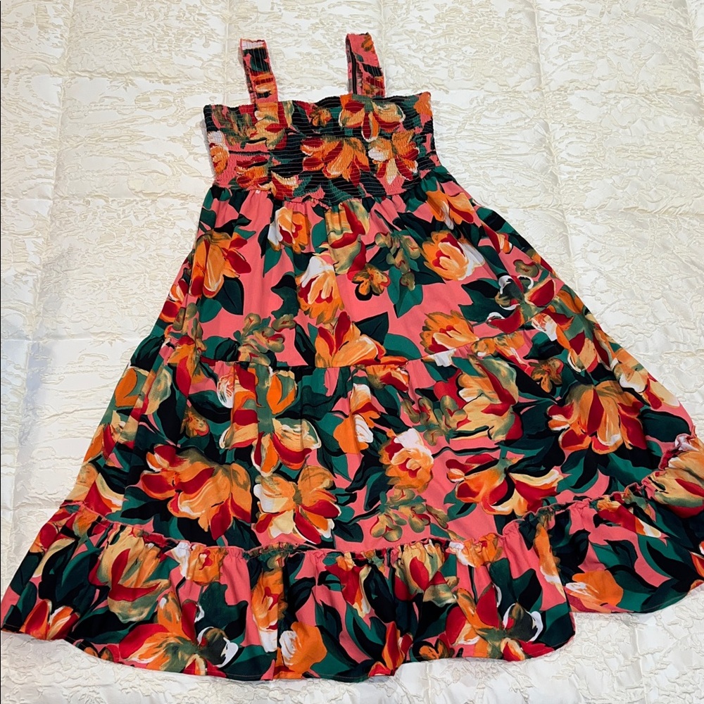 Mlle Gabrielle Floral Maxi Dress in Pink and Orange